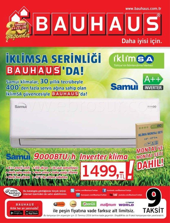 Bauhaus 25 Haziran-15 Temmuz 2016 indirim Kataloğu