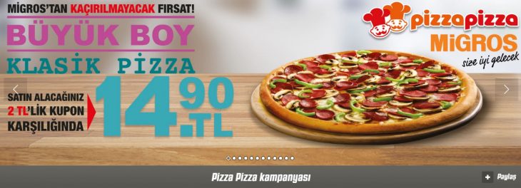 Migros, Pizza Pizza Fırsat Kuponu Kampanyası